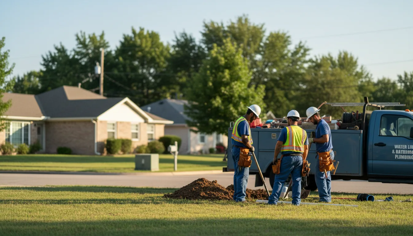 Residential water line and bathroom plumbing service in Turon, KS
